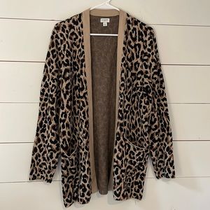 JCrew Factory leopard print cardigan. Large.
